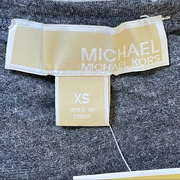 MICHAEL Michael Kors Gunmetal Sequin Scoop Neck Top with Cap Sleeves XS NWT - Picture 6 of 10